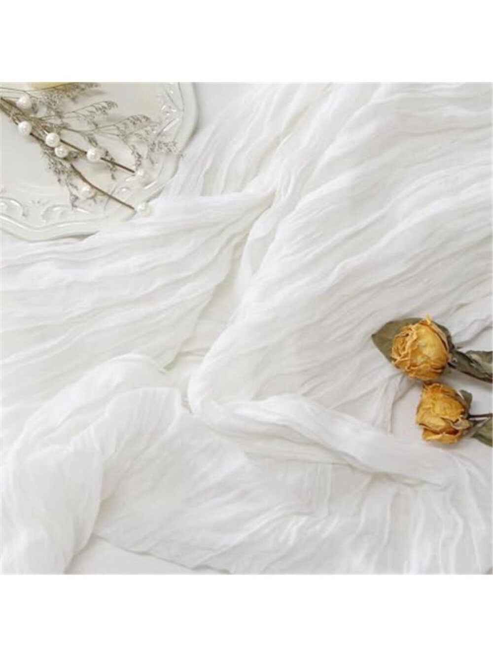 White Cheesecloth Table Runner 10FT Boho Wedding Party Rustic Dining Table Decor